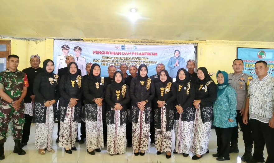 Pengurus Posyandu dan Poskesdes Desa Ardirejo Dilantik Bersamaan dengan Kelas Ibu Balita di Pendopo Balai Desa